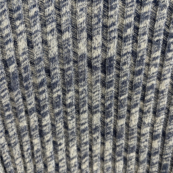 Vince Blue Heathered Ribbed Long Sleeve Top Wool Cotton Blend Size S - Picture 3 of 5